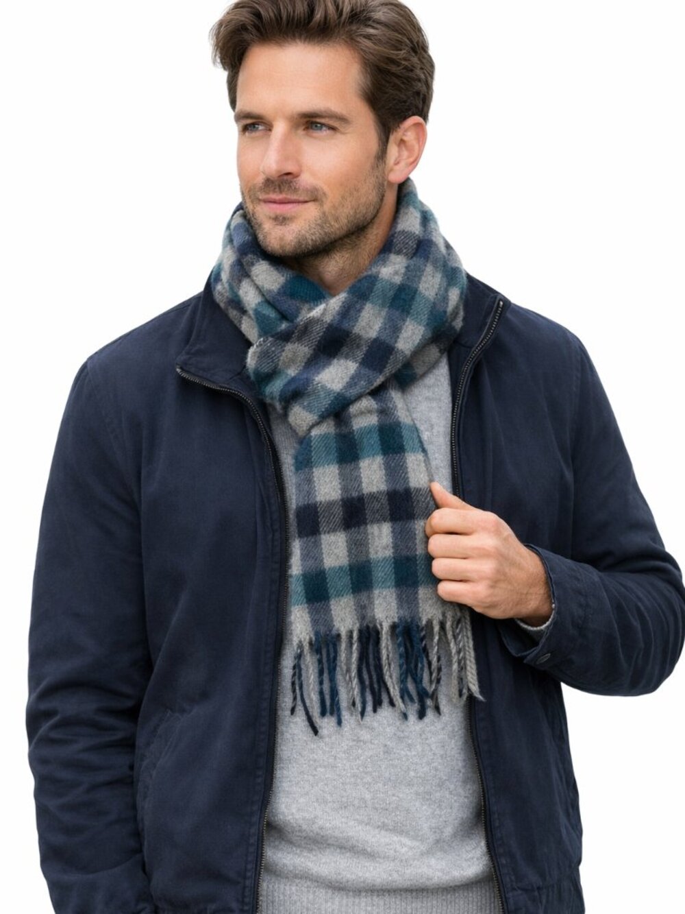 James Pringle Weavers Merino Wool Scarf | Tartan Plaid | EUC